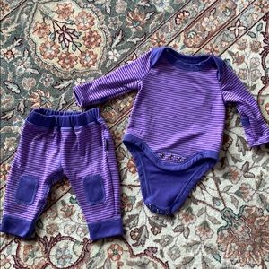 Patagonia baby capilene bodysuit and pants.